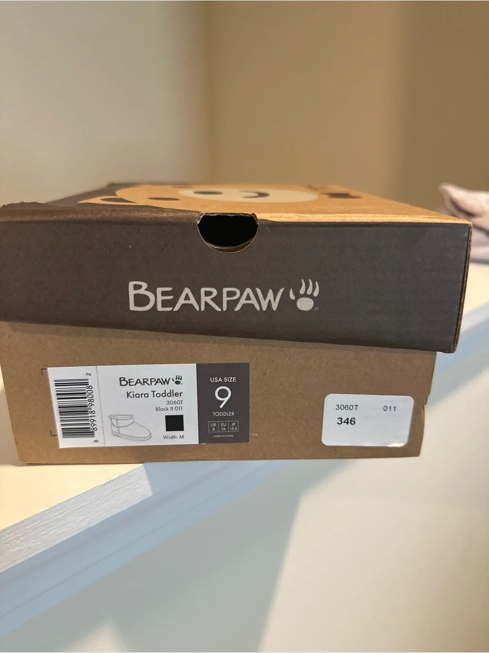BearPaw Toddler Kiara Black Suede Winter Boots